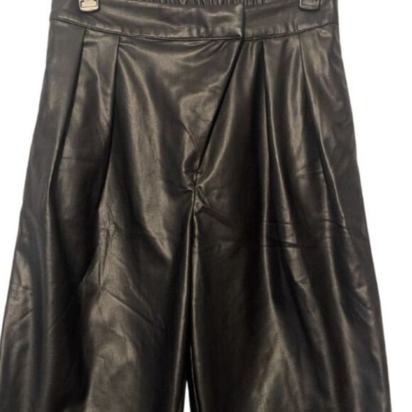 🖤 The Drop S Black Vegan Leather Pleated Loose Fit Pants @signedblake - Picture 3 of 6